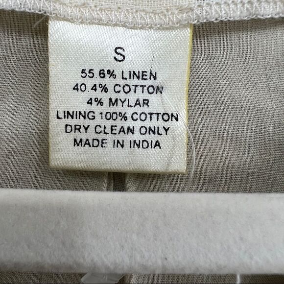 YA-YA Raw Edge Embroidered Canvas Roundneck Hook and Loop Beige Jacket - Picture 11 of 12